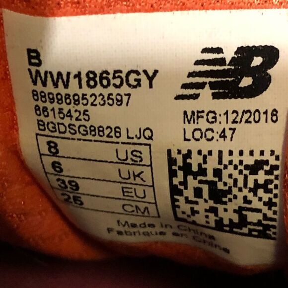 New Balance 1865 gray white womens running shoes sneakers size 8 B WW1865GY - Picture 8 of 8